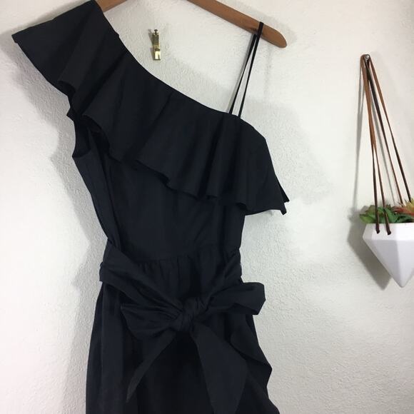NWT Sandro Lover black ruffle asymmetric dress - Picture 4 of 13